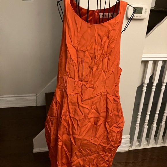 Marni Orange Dress with Floral Overlay - Picture 4 of 15